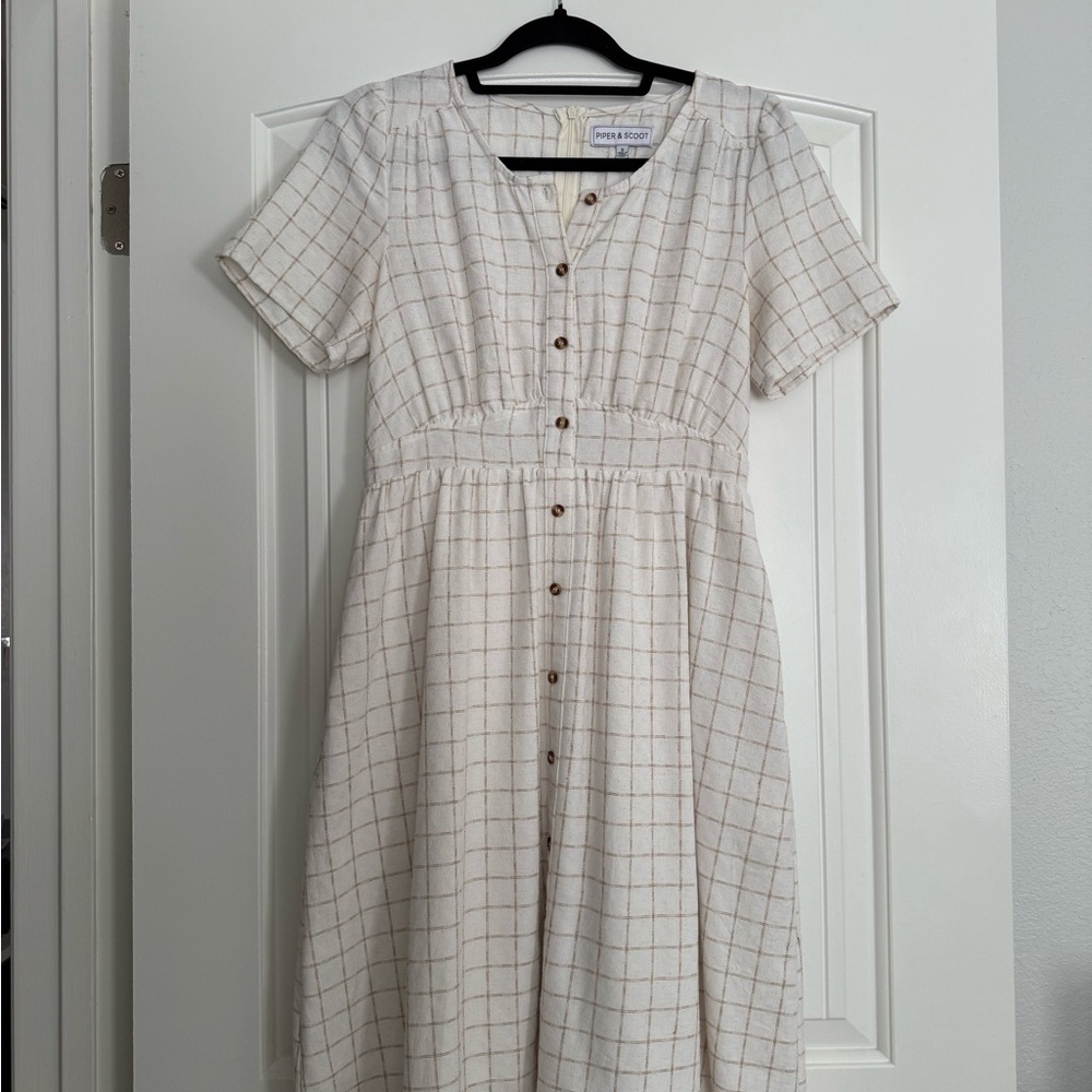 Plaid Button-Down Dress
